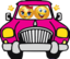 Couple Car Smiley Emoticon