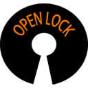 download Logo Open Lock clipart image with 270 hue color