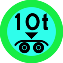 download 10 Ton Payload Sign clipart image with 135 hue color
