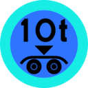 download 10 Ton Payload Sign clipart image with 180 hue color