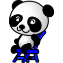 download Chair Panda clipart image with 180 hue color