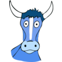 download Drawn Cow clipart image with 180 hue color