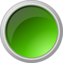 download Glossy Green Button clipart image with 0 hue color