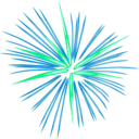download Green Fireworks clipart image with 90 hue color