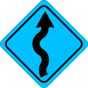 download Curves Ahead Sign clipart image with 135 hue color