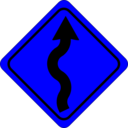 download Curves Ahead Sign clipart image with 180 hue color