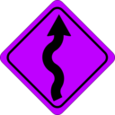 download Curves Ahead Sign clipart image with 225 hue color