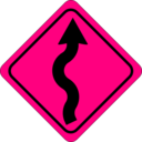 download Curves Ahead Sign clipart image with 270 hue color