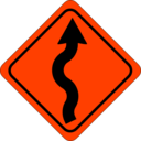 download Curves Ahead Sign clipart image with 315 hue color