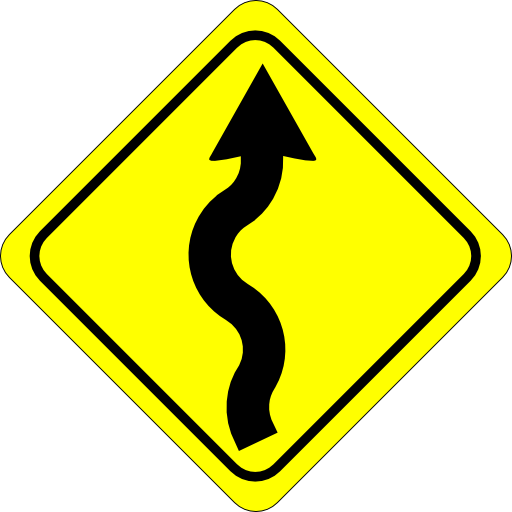Curves Ahead Sign