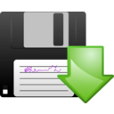 download Floppy Disk Download Icon clipart image with 225 hue color