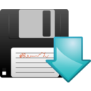 download Floppy Disk Download Icon clipart image with 315 hue color