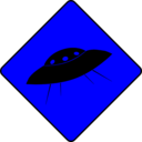 download Caution Ufo clipart image with 180 hue color