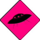 download Caution Ufo clipart image with 270 hue color
