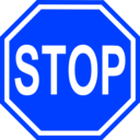 download Stop Sign clipart image with 225 hue color