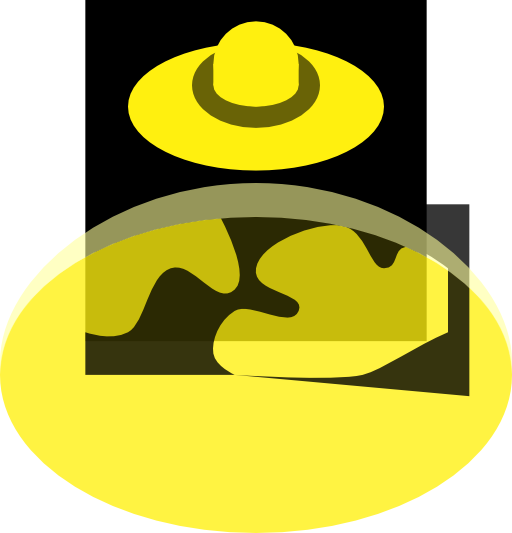 Yellow Black Ufo Over Planet 16px Icon