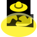 download Yellow Black Ufo Over Planet 16px Icon clipart image with 0 hue color