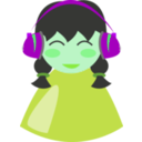 download Cute Girl With Headphone clipart image with 90 hue color