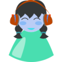 download Cute Girl With Headphone clipart image with 180 hue color
