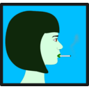 download Woman With Cigarette clipart image with 135 hue color