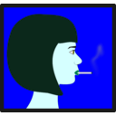 download Woman With Cigarette clipart image with 180 hue color