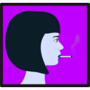 download Woman With Cigarette clipart image with 225 hue color
