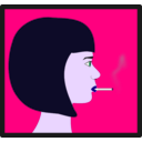 download Woman With Cigarette clipart image with 270 hue color