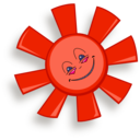 download Happy Sun clipart image with 315 hue color