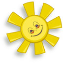 download Happy Sun clipart image with 0 hue color