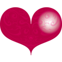 download Red Heart clipart image with 135 hue color