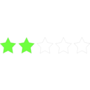 download Two Star Rating clipart image with 45 hue color