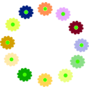 download Rainbow Flower Wreath clipart image with 45 hue color