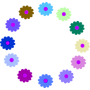 download Rainbow Flower Wreath clipart image with 225 hue color