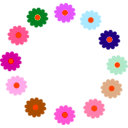 download Rainbow Flower Wreath clipart image with 315 hue color