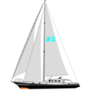 download Segelyacht clipart image with 180 hue color