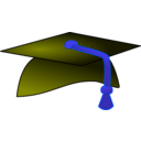 download University Hat clipart image with 180 hue color