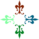 download Forestgreen Coloured Ornaments clipart image with 135 hue color