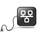 download Community Glossy Button With Lan Wiring clipart image with 180 hue color