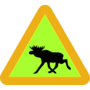 download Warning Moose Roadsign clipart image with 45 hue color