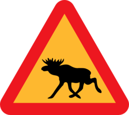 Warning Moose Roadsign
