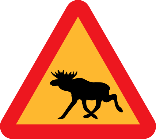 Warning Moose Roadsign