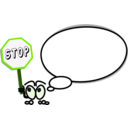 download Bulle Gauche Stop clipart image with 90 hue color
