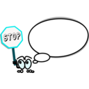 download Bulle Gauche Stop clipart image with 180 hue color