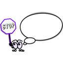 download Bulle Gauche Stop clipart image with 270 hue color