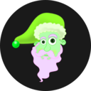 download Santa Head clipart image with 90 hue color