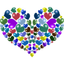 download Red Heart clipart image with 225 hue color