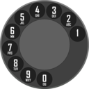 download Rotary Dialer clipart image with 0 hue color
