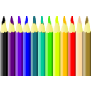 download Coloured Pencils clipart image with 45 hue color