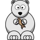 download Cartoon Polar Bear clipart image with 0 hue color