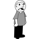 download Talky Guy B W clipart image with 180 hue color